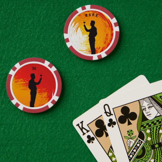 Feiern zu einem anderen Jahr (männlich) Pokerchips (Pokertisch (doppelt))