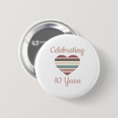 Feiern zum 10. Hochzeitstag Button (Vorne & Hinten)