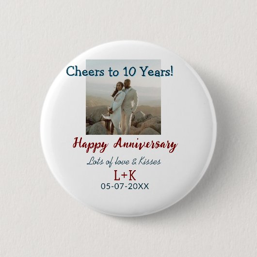 Feiern zum 10-jährigen Jubiläum - Fotos hinzufügen Button (Vorderseite)