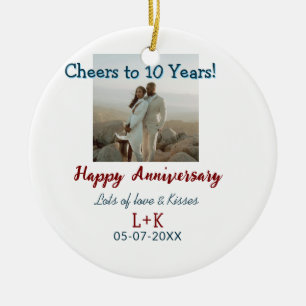 Feiern zum 10-jährigen Jubiläum - Fotos hinzufügen Keramik Ornament