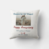 Feiern zum 10-jährigen Jubiläum - Fotos hinzufügen Kissen (Rückseite)