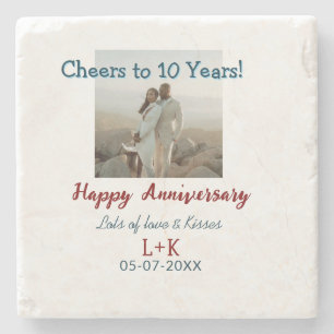 Feiern zum 10-jährigen Jubiläum - Fotos hinzufügen Steinuntersetzer