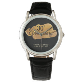 Feiern zum 30. Jahrestag. Goldfarbe. Armbanduhr