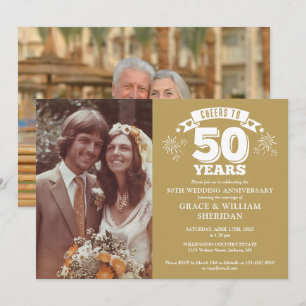 Feiern zum 50. Geburtstag der goldenen Hochzeit 2 Einladung