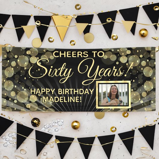 Feiern zum 60. Geburtstagsparty-Foto in 60 Jahren Banner