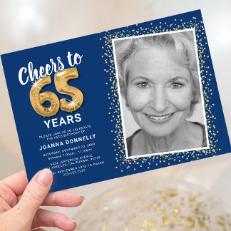 Feiern zum 65. Geburtstag-Foto Einladung
