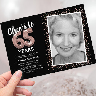 Feiern zum 65. Geburtstag-Foto Einladung