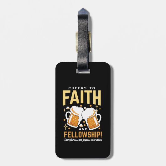 Feiern zum Glauben und zur Freundschaft - Oktoberf Gepäckanhänger (Rückseite vertikal)