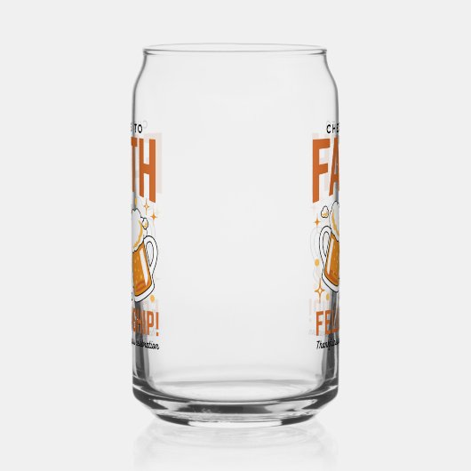 Feiern zum Glauben und zur Freundschaft - T-Shirt  Dosenglas (Links)