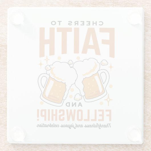 Feiern zum Glauben und zur Freundschaft - T-Shirt  Glasuntersetzer (Rückseite)