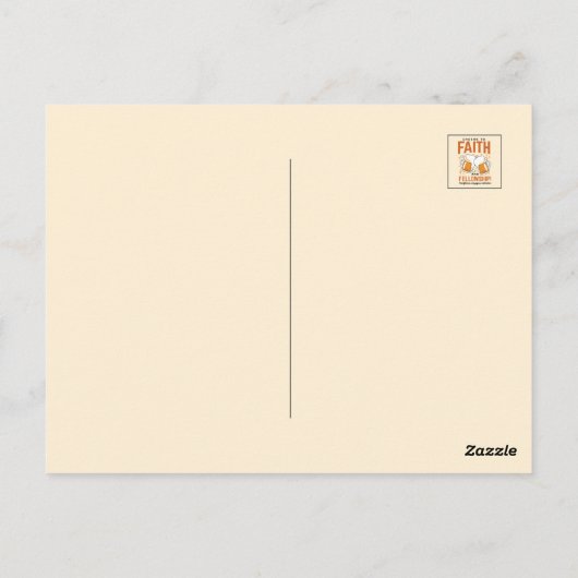 Feiern zum Glauben und zur Freundschaft - T-Shirt Postkarte (Rückseite)