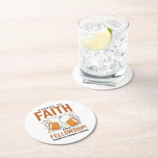 Feiern zum Glauben und zur Freundschaft - T-Shirt Runder Pappuntersetzer (Vor Ort)