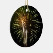 Feiern zum grünen und goldenen Feuerwerk Keramik Ornament (Rechts)