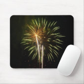 Feiern zum grünen und goldenen Feuerwerk Mousepad (Mit Mouse)