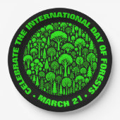 Feiern zum Internationalen Tag der Wälder Pappteller (Vorderseite)