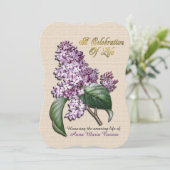 Feiern zum Leben Einladung Lilacs (Stehend Vorderseite)
