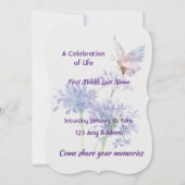 Feiern zum Lebensdienst laden zum Schmetterling ei Einladung (Rückseite)