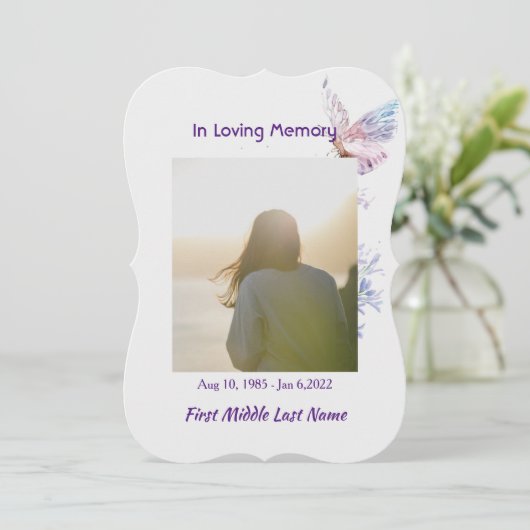 Feiern zum Lebensdienst laden zum Schmetterling ei Einladung (Stehend Vorderseite)