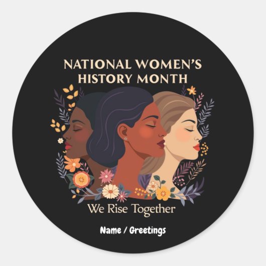 Feiern zum Monat der Geschichte der Frauen Runder Aufkleber (Vorderseite)
