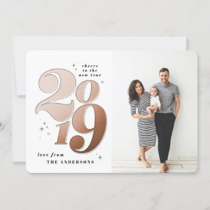 Feiern zum neuen Jahr Bronze 2019 Foto Urlaub Feiertagskarte