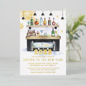 Feiern zum neuen Jahr | Holiday Cocktail Party Folieneinladung (Stehend vorne)