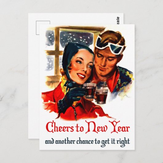 Feiern zum neuen Jahr Postkarte (Vorne/Hinten)