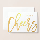 Feiern zum neuen Jahr | Script und Confetti Folienkarte (Vorderseite mit Umschlag)