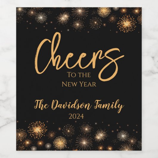 Feiern zum neuen Jahr Weinetikett (Einzelnes Label)