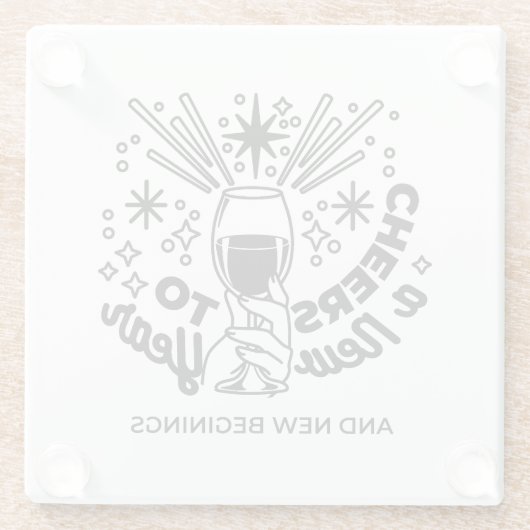 Feiern zum Neujahrsfest Glasuntersetzer (Rückseite)