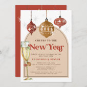 Feiern zum Neujahrsfest - Neues Jahr-Party Einladung (Vorne/Hinten)
