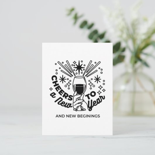 Feiern zum Neujahrsfest Postkarte (Stehend Vorderseite)