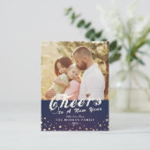 Feiern zum Neujahrsfest Saisongrüße Foto Feiertagspostkarte (Stehend Vorderseite)