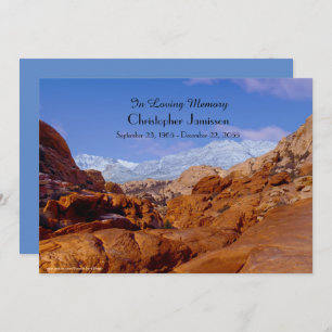 Feiern zum Schnee des Lebens auf roten Felsen Einladung