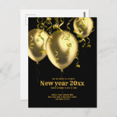 Feiern zum Silvestergolden in Schwarz Postkarte (Vorne/Hinten)