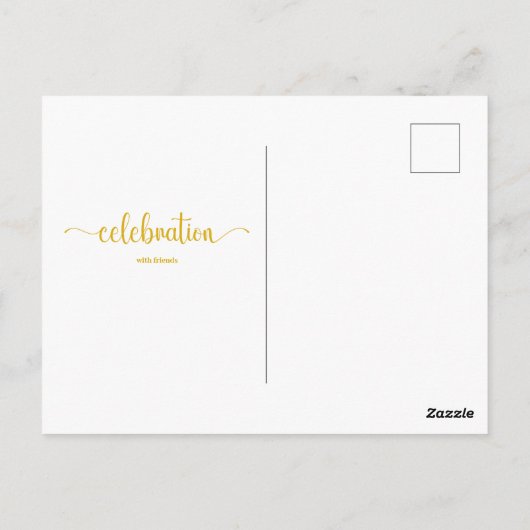 Feiern zum Silvestergolden in Schwarz Postkarte (Rückseite)