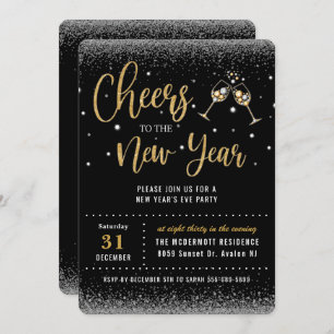 Feiern zum Silvesterschwarzen Party Einladung