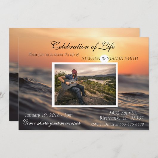 Feiern zum Sonnenuntergang im Ozean Foto Einladung (Vorne/Hinten)