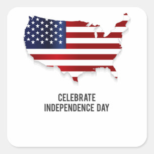 Feiern zum Unabhängigkeitstag USA Flag Quadratischer Aufkleber