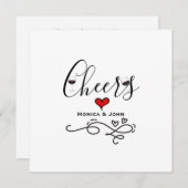 Feiern zum Verbinden von Weinglas Herzmindestist s Einladung (Vorne/Hinten)