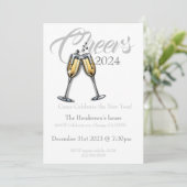 Feiern zur Einladung zum neuen Jahr (Stehend Vorderseite)