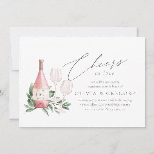 Feiern zur Liebe der Wein-Degustations-Partei Einladung (Vorderseite)