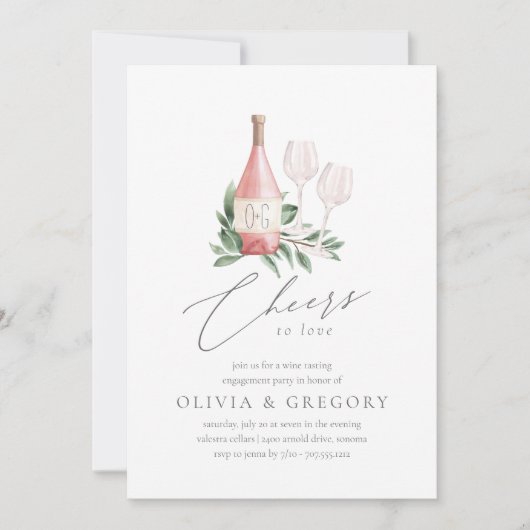 Feiern zur Liebe der Wein-Degustations-Partei Einladung (Vorderseite)