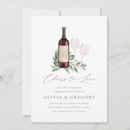 Feiern zur Liebe der Wein-Degustations-Partei Einladung (Vorderseite)