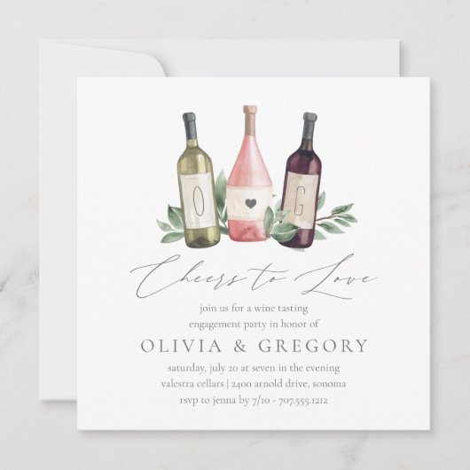 Feiern zur Liebe der Wein-Degustations-Partei Einladung (Vorderseite)