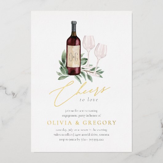 Feiern zur Liebe der Wein-Degustations-Partei Folieneinladung (Vorderseite)