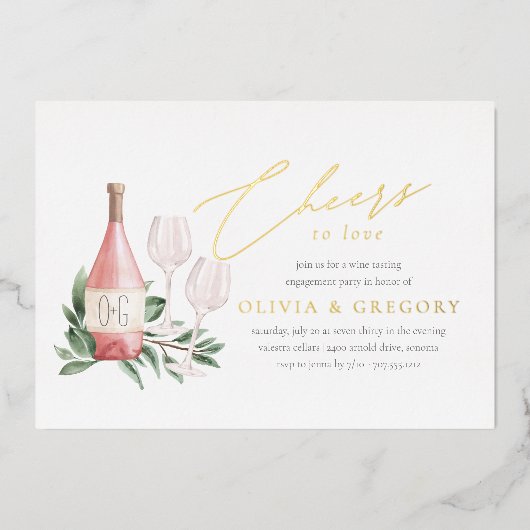 Feiern zur Liebe der Wein-Degustations-Partei Folieneinladung (Vorderseite)