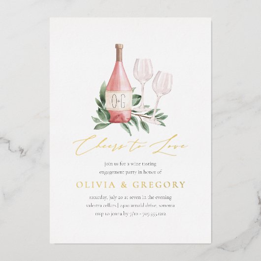 Feiern zur Liebe der Wein-Degustations-Partei Folieneinladung (Vorderseite)