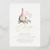 Feiern zur Liebe der Wein-Degustations-Partei Folieneinladung (Vorderseite)