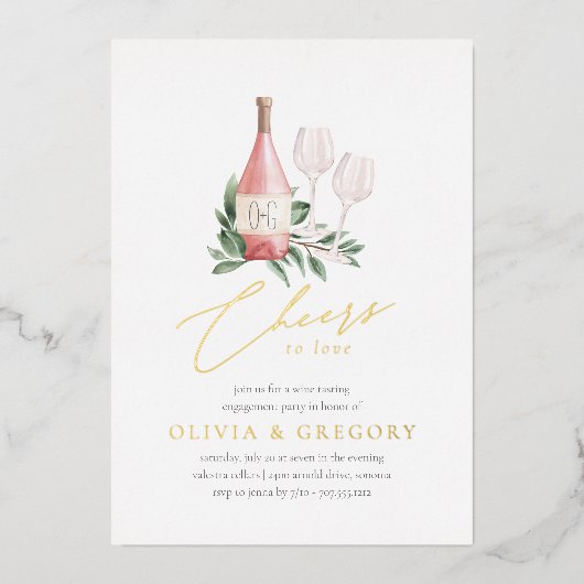 Feiern zur Liebe der Wein-Degustations-Partei Folieneinladung (Vorderseite)