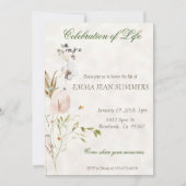 Feiern zur Wildblume des Lebens Wasserfarbe Einladung (Vorderseite)